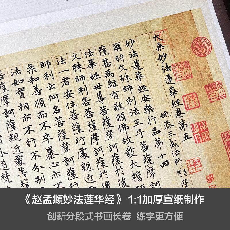 赵孟大乘妙法莲华经长卷宣纸临摹练字帖 高清复制品 中华礼品