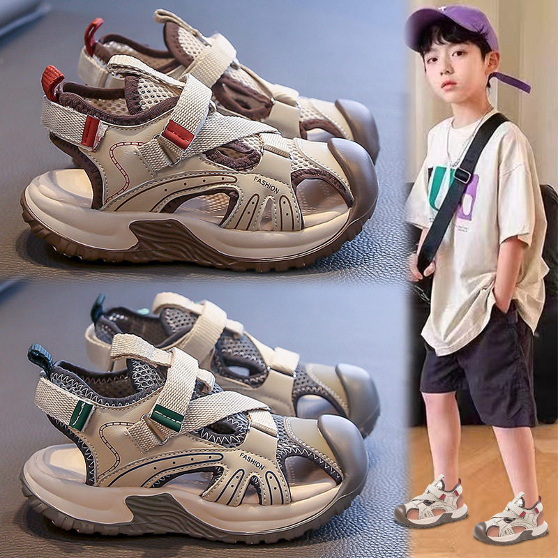 男童凉鞋包头夏季2026新款儿童运动沙滩鞋中大童男孩透气软底帅气