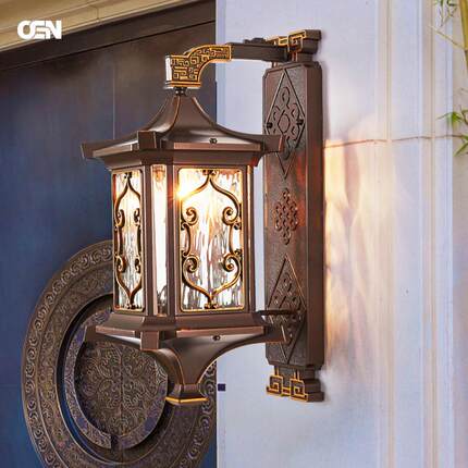 新中式户外壁灯防水室外庭院灯走廊家用别墅大门阳台露台外墙灯