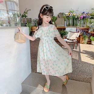 大童裙子 女孩夏天雪纺连衣裙儿童公主裙洋气夏季 女童夏装 2024新款