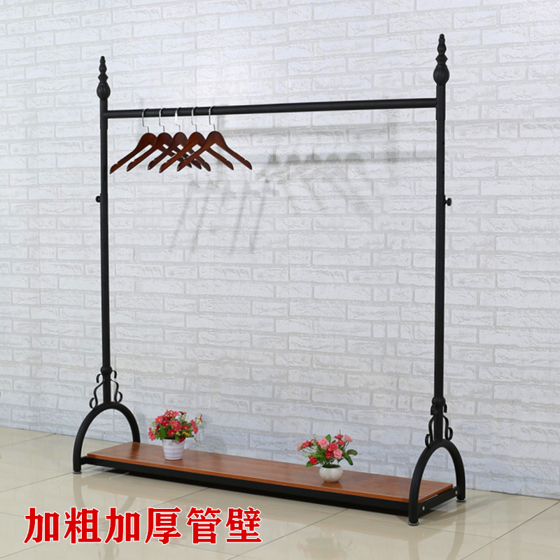 欧式复古服装店展示架落地架陈列挂衣架男女童装伸缩升降单杠架子