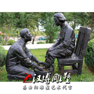 孝文化馆玻璃纤维古代告别父母人物铸铜雕塑景观园林公园广场定制