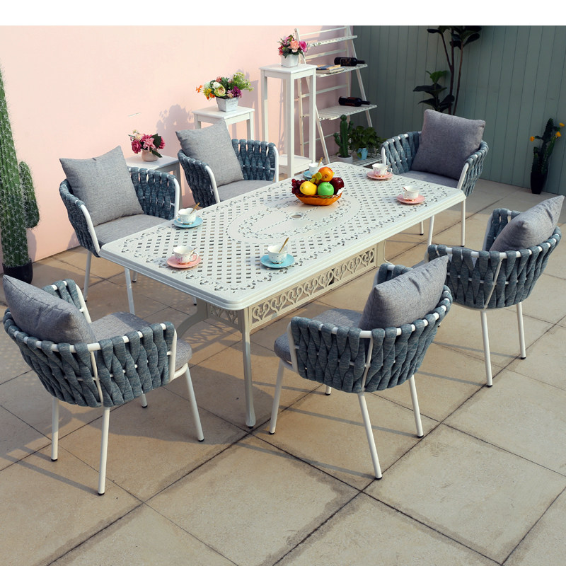 户外桌椅藤编桌椅庭院室外咖啡厅休闲餐桌椅组合露台外摆阳台桌椅