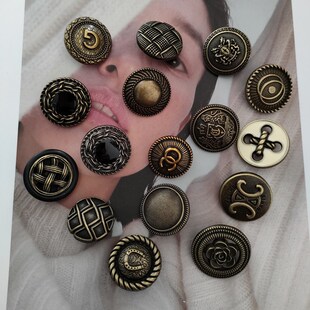 复古金属纽扣学院英伦风百搭男女大衣开衫 外套高档大扣子 毛衣西装