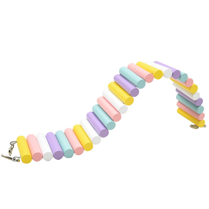 冠之亚仓鼠彩色拱桥可变形爬梯小宠金丝熊围栏花枝鼠木梯造景用品