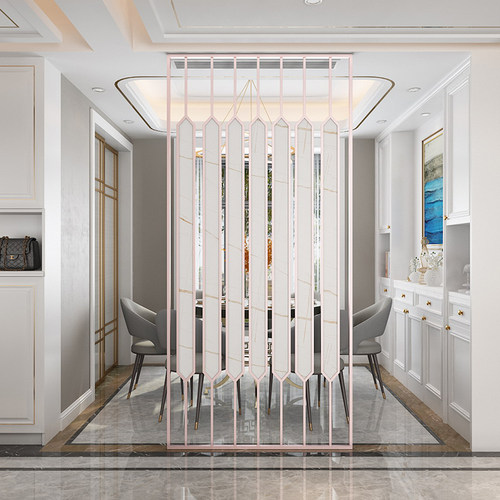 北欧网红艺术铁艺屏风入户客厅玄关隔断墙轻奢办公装饰不锈钢定制