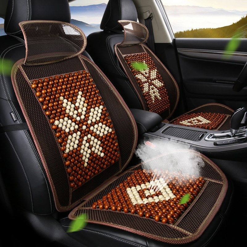 木珠汽车坐垫夏季凉垫面包车载主驾单座椅垫通风隔热车用凉席座垫