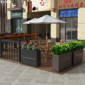 户外花箱铁艺长方形花盆组合商业街售楼部餐厅外摆不锈钢隔断花槽