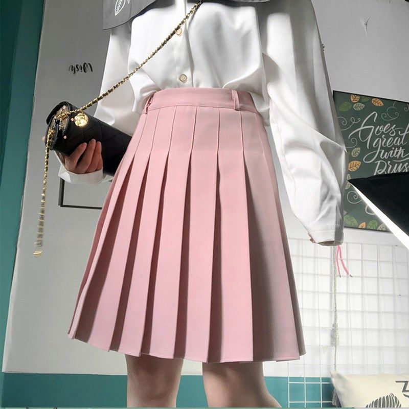 2024年秋冬季半身裙大码短裙女胖mm高腰遮胯西装加长百褶裙学院风