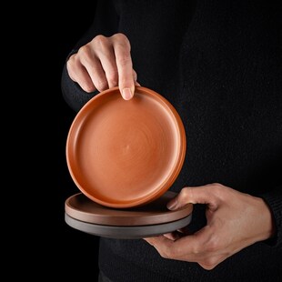 紫砂花盆~托陶瓷紫砂~盆底座盘~托底碟圆形~底盘加厚~接水盘托盘~