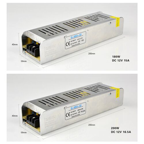 LED电源12VLED灯带长条电源配接器220V转12V超薄开关电源恒压电源