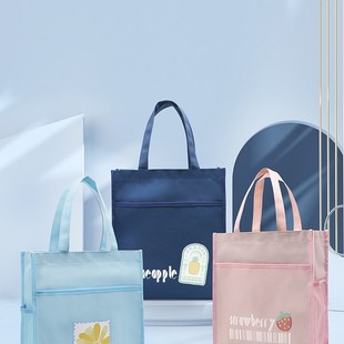 手提牛津布补习袋防水拉链资料文件袋手拎补课包整理袋试卷收纳袋