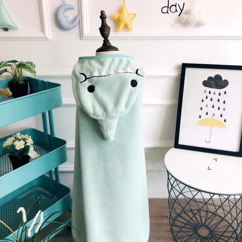 萌趣吸水亲子款浴巾可爱卡通带帽婴儿童宝宝浴袍成人沙滩巾披肩