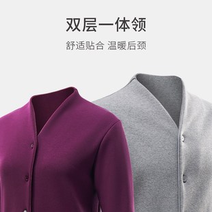 春织老人睡衣套装 可外穿家居服内衣 女加绒加厚中老年妈妈保暖开衫