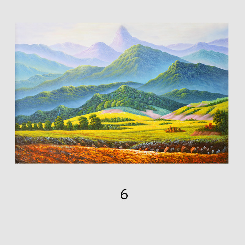 北欧风景便宜画布画心巨人山 大卫 墙画客厅背景墙挂画背面靠山图
