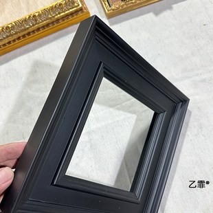 油画简约古董框实木摆台装 中古黑色5cm 饰画画框 法式 乙霏家居美式