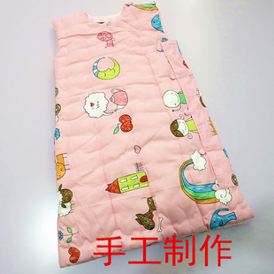 儿童睡袋防踢被纯棉花中大童长款 睡袍秋冬手工宝宝春秋家居服棉花