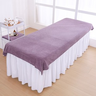 大毛巾新款 菱形格美容院铺床巾防滑按摩推拿美容床床单大浴巾带洞