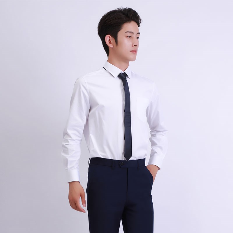 沃尔沃4S店男士衬衫工作服长袖新款职业装白衬衣商务经理销售白衬