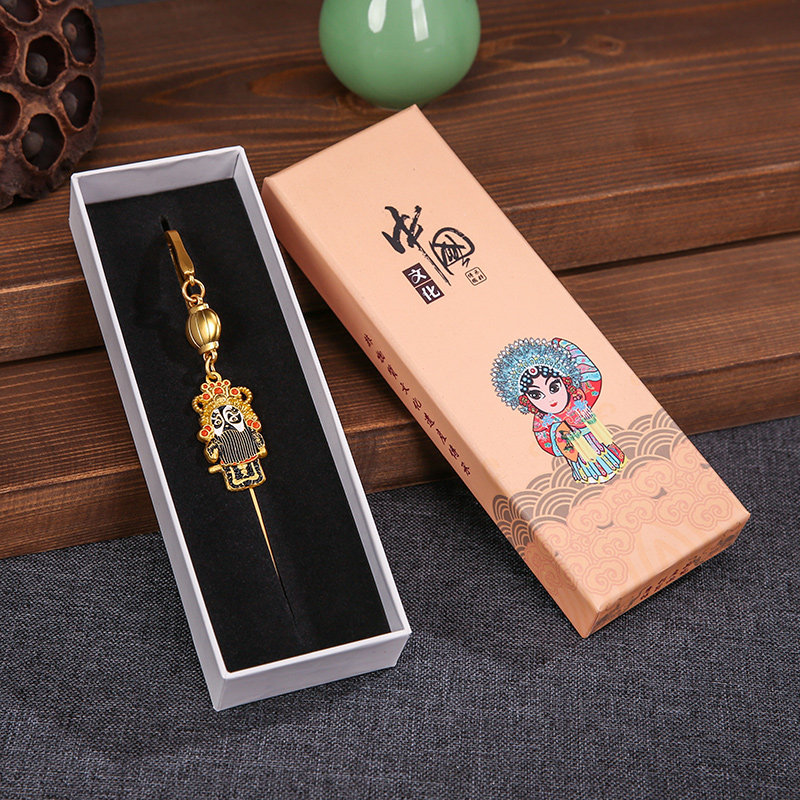 中国风国粹京剧脸谱金属书签圆珠笔礼盒套装商务出国送老外小礼品