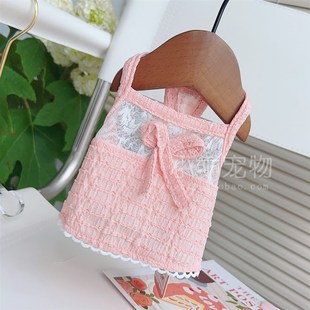 蕾丝蝴蝶结短款 吊带宠物狗狗泰迪约克夏比熊衣服