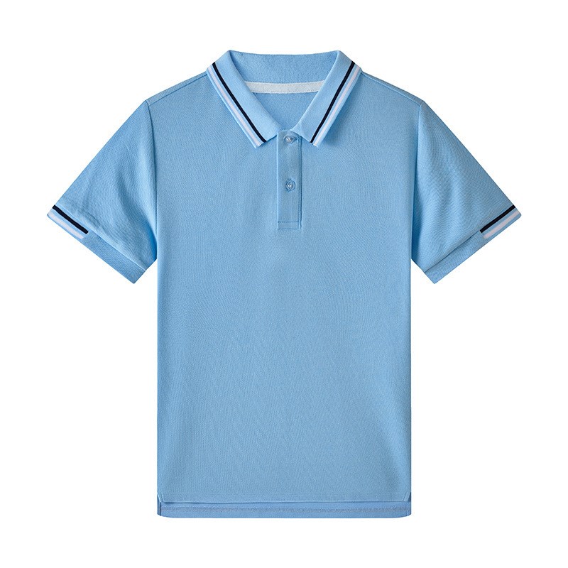 小学生校服夏季polo衫幼儿园园服男女童T恤浅蓝白色灰色班服短袖