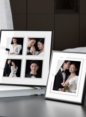 韩式婚纱照相框摆台带打印冲洗照片做成结婚照高级感定制组合宫格
