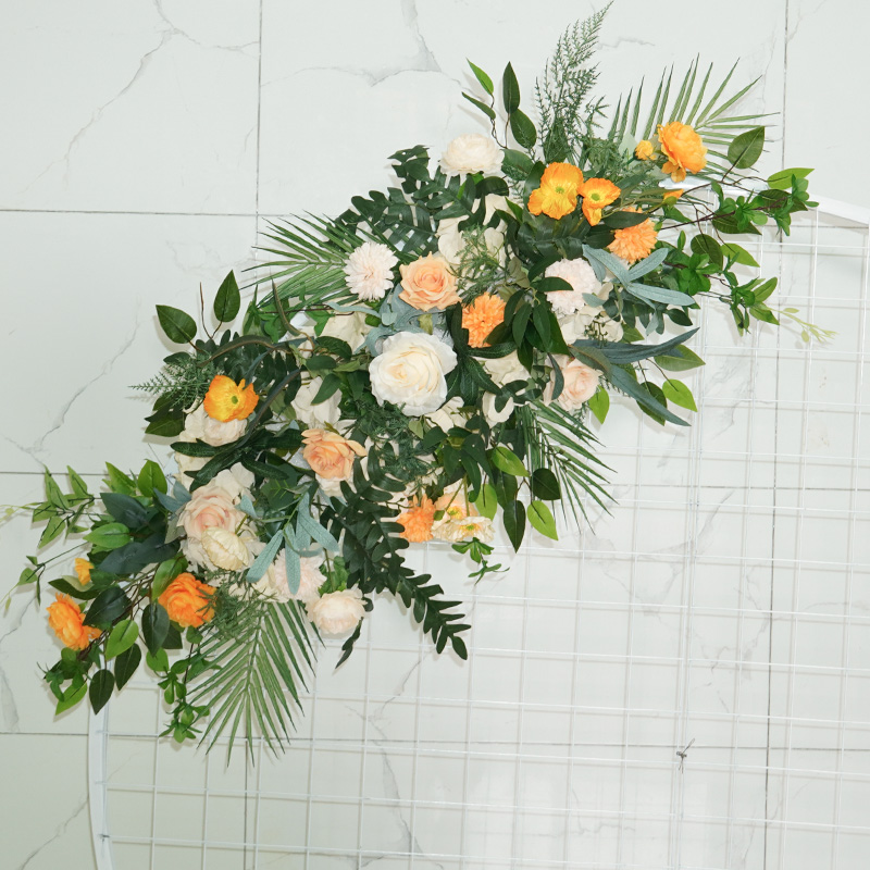 仿真花艺排花挂花婚礼t台路引花S店车展布置开业婚礼堂拱门装饰