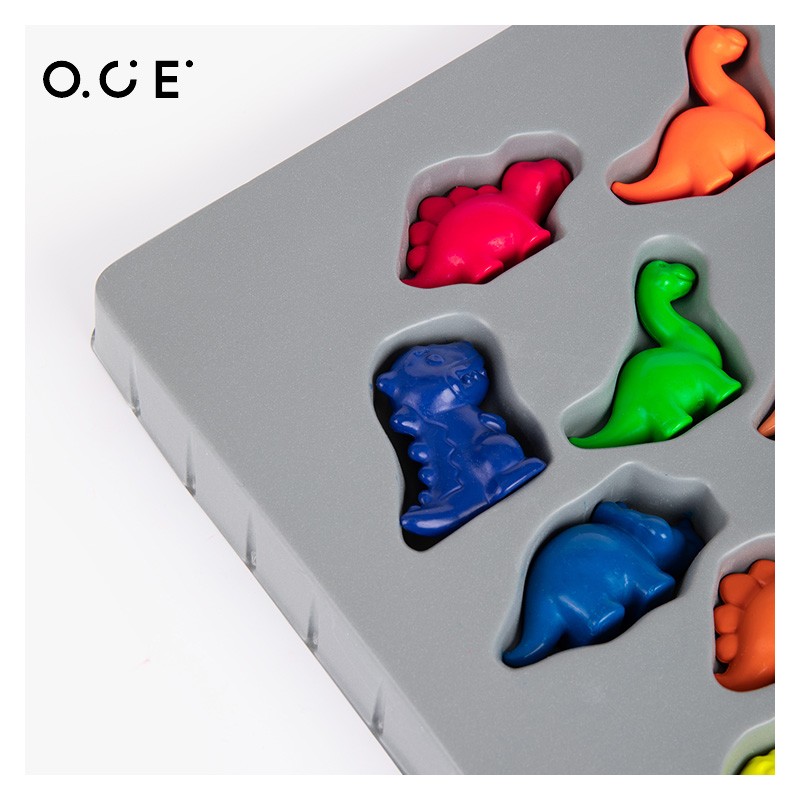 OCE家品儿童色恐龙蜡笔绘画画具幼儿园宝宝水洗油画棒涂色
