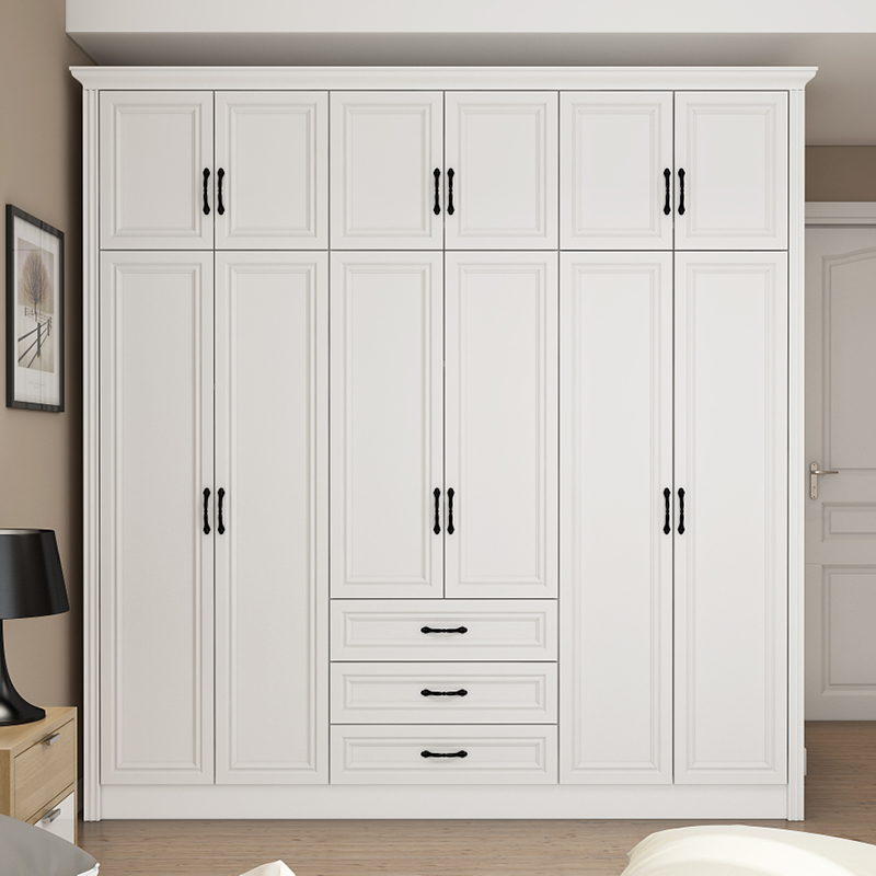 现代简约经济型板式组装对开门板式衣柜整体衣橱定制衣柜