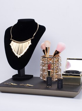 样板间衣帽间梳妆台装饰品软装摆件香水首饰托盘展示架组合套装