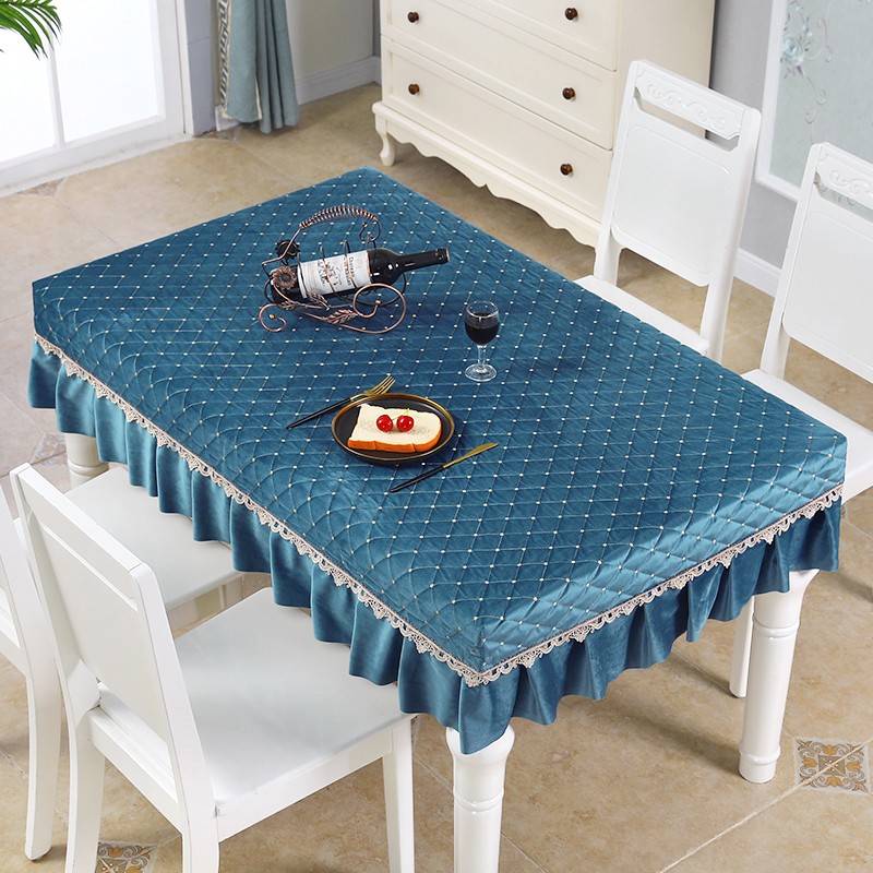 餐桌布布艺防滑桌罩简约餐桌家用客厅长方形茶几罩电视柜台布