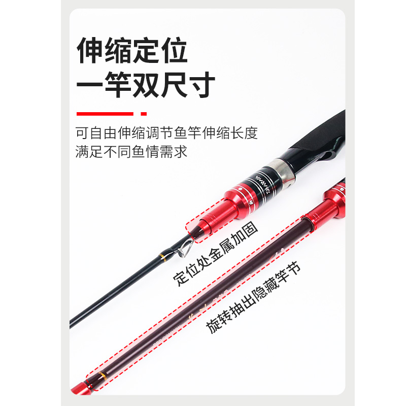 伐竿筏钓竿桥筏杆夜光半钛筏竿单竿稍软尾伸缩定位桥钓杆筏钓