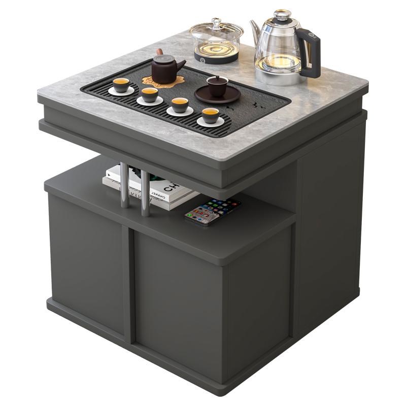 实木茶桌家用可移动小茶车岩板茶台一体式电磁炉茶几客厅功夫茶具