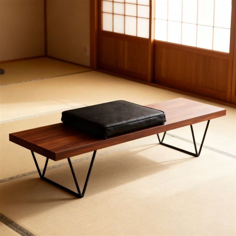 中古风实木长凳设计师创意艺术沙发凳衣帽间玄关换鞋凳卧室床尾凳