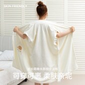 比全棉吸水速干大人浴裙 浴衣2025新款 浴巾浴袍可穿式 女洗完澡穿