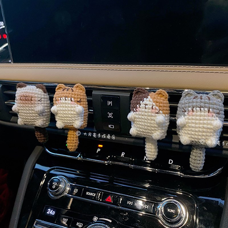 手工定制猫咪出风口夹车载可爱装饰摆件车内公仔个性汽车内饰女生