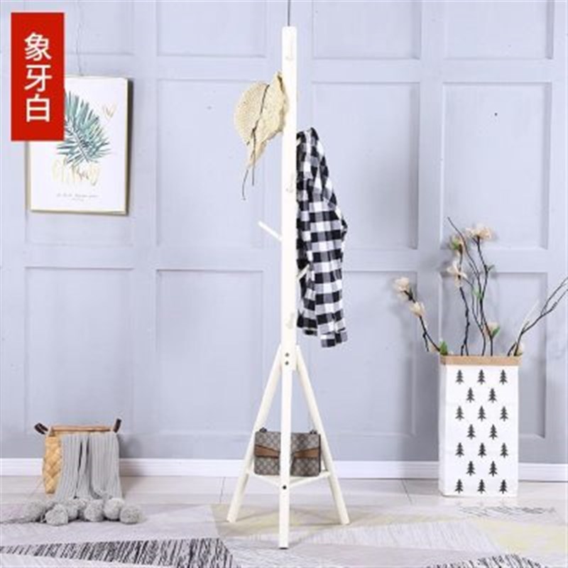 厂促新木衣帽架落地卧款室家用挂衣架衣架子实现服代简约单杆式衣