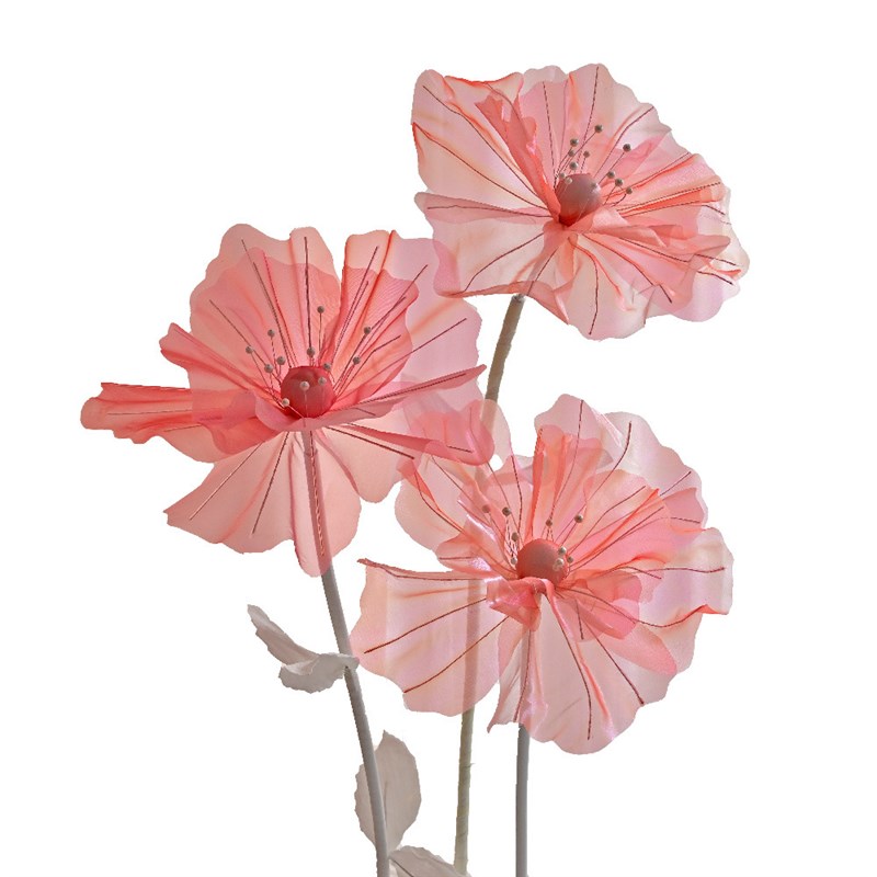 新款婚庆纸花路引花婚礼场景舞台布置装饰橱窗七彩多色纱花丝网花