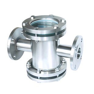 304法兰直通视镜316水流指示器不锈钢四通观察口十字型双视镜