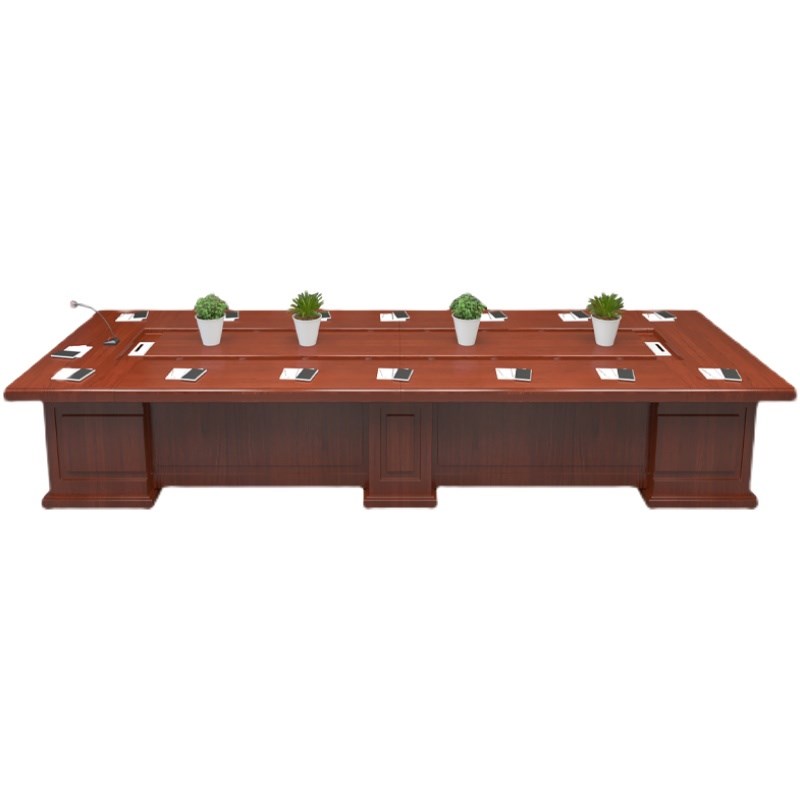 大型会议桌长桌会议室洽谈桌简约现代条形桌实木长桌办公桌椅