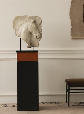 形上法式覆古《壁间驹影》客厅玄关马头雕塑装饰品艺术中式摆件