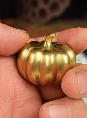 铜实心多子多福南瓜事事顺心柿子文玩手把件书法镇纸男女随身把玩