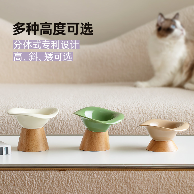 创意陶瓷猫碗宠物碗脚防打翻猫咪粮碗狗食盆狗碗斜口护颈饮水碗,宠物/宠物食品及用品,猫狗碗/慢食碗,淘宝优惠券,粉丝福利购,淘宝优惠卷