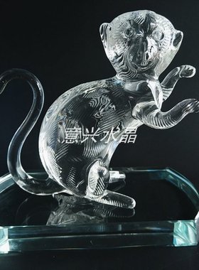 包邮纯手工水晶12生肖牛虎兔龙羊猴鸡电视柜装饰公司工艺礼品摆件