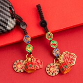 2024年三合六合挂件属龙狗兔钥匙扣吞金兽招财十二生肖本命年挂饰