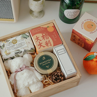 橘子香薰蜡烛伴手礼女伴娘盒子空盒小众高级小物件实用小礼品礼盒