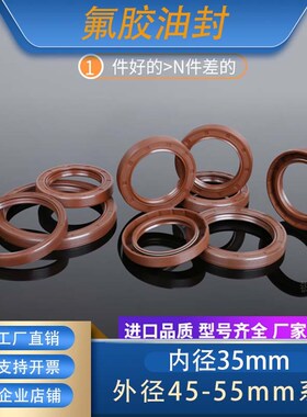 GB/T13871唇形密封圈FBTC型旋转氟胶骨架油封内径35mm外径45-55mm