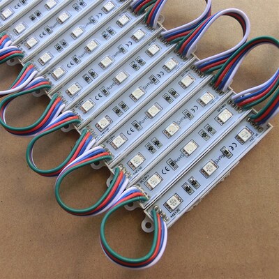 七彩注塑贴片模组LED高亮RGB发光字吸塑字12V防水5050LED七彩模组
