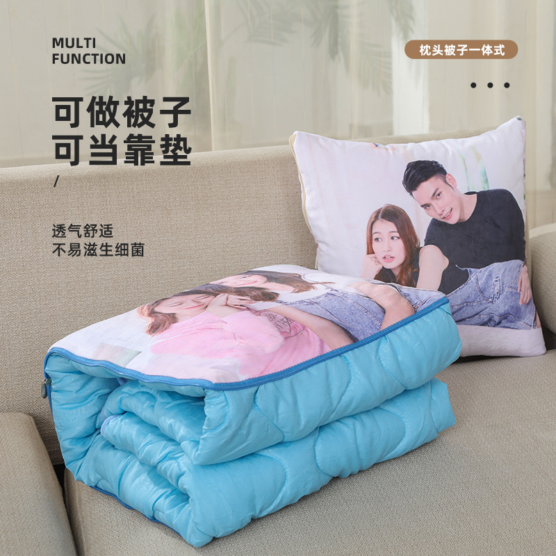定制抱枕被子两用汽车logo新款四季通用小被子车用diy枕头二合一